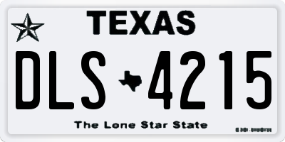 TX license plate DLS4215