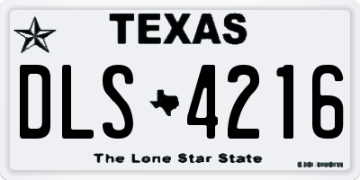 TX license plate DLS4216