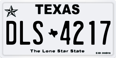 TX license plate DLS4217