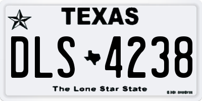 TX license plate DLS4238