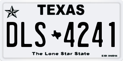 TX license plate DLS4241