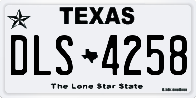 TX license plate DLS4258