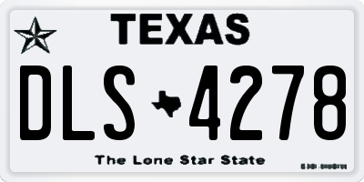 TX license plate DLS4278
