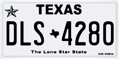 TX license plate DLS4280
