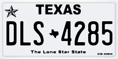 TX license plate DLS4285