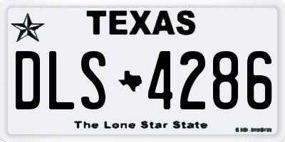 TX license plate DLS4286