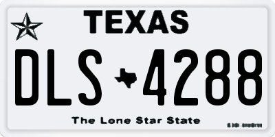 TX license plate DLS4288