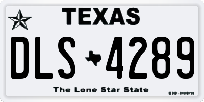 TX license plate DLS4289