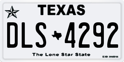 TX license plate DLS4292