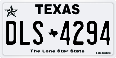 TX license plate DLS4294