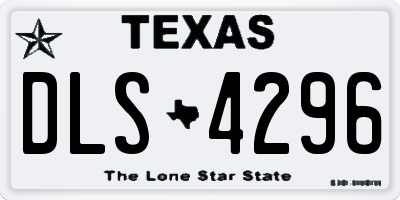 TX license plate DLS4296