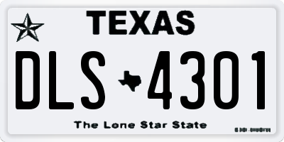 TX license plate DLS4301