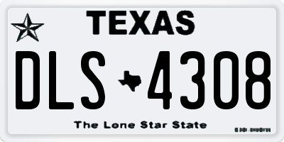 TX license plate DLS4308