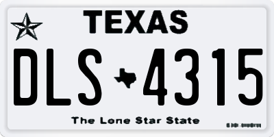 TX license plate DLS4315