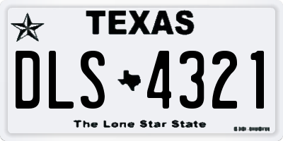 TX license plate DLS4321