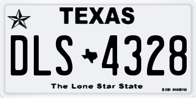 TX license plate DLS4328