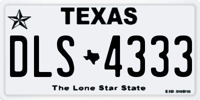 TX license plate DLS4333