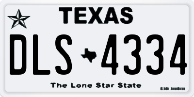 TX license plate DLS4334