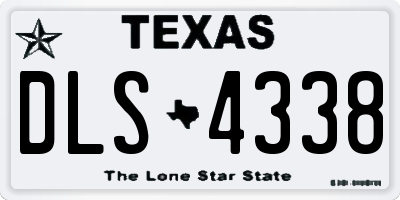 TX license plate DLS4338