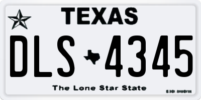 TX license plate DLS4345