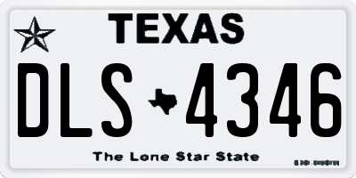 TX license plate DLS4346