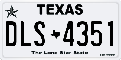 TX license plate DLS4351