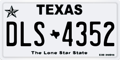 TX license plate DLS4352