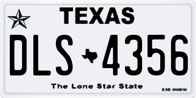 TX license plate DLS4356
