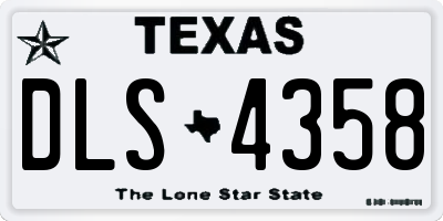 TX license plate DLS4358