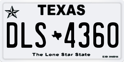 TX license plate DLS4360