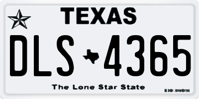 TX license plate DLS4365