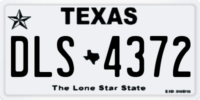 TX license plate DLS4372