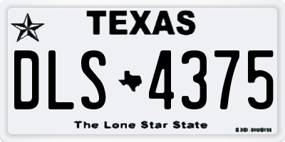 TX license plate DLS4375