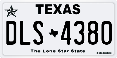 TX license plate DLS4380