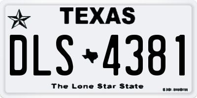 TX license plate DLS4381