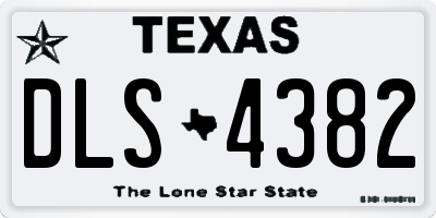 TX license plate DLS4382