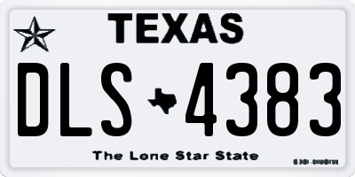 TX license plate DLS4383