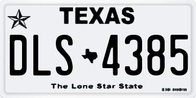 TX license plate DLS4385