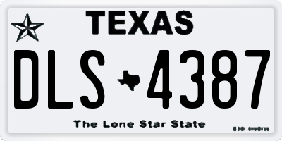 TX license plate DLS4387