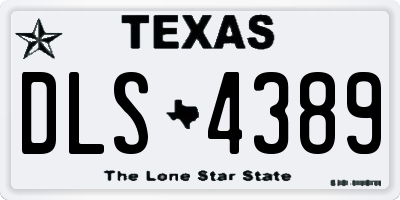 TX license plate DLS4389