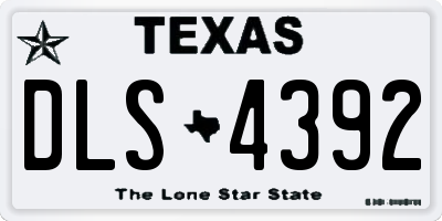 TX license plate DLS4392