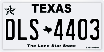 TX license plate DLS4403