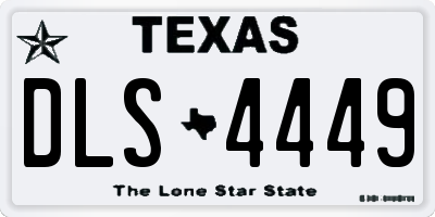 TX license plate DLS4449