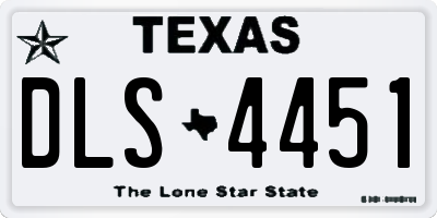 TX license plate DLS4451