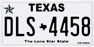 TX license plate DLS4458