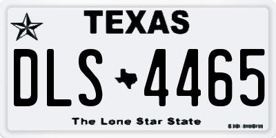 TX license plate DLS4465