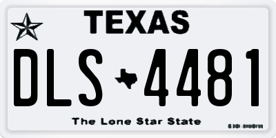 TX license plate DLS4481
