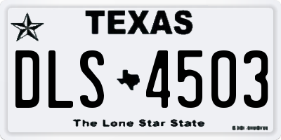 TX license plate DLS4503