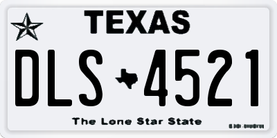 TX license plate DLS4521