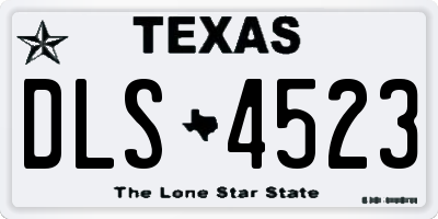 TX license plate DLS4523